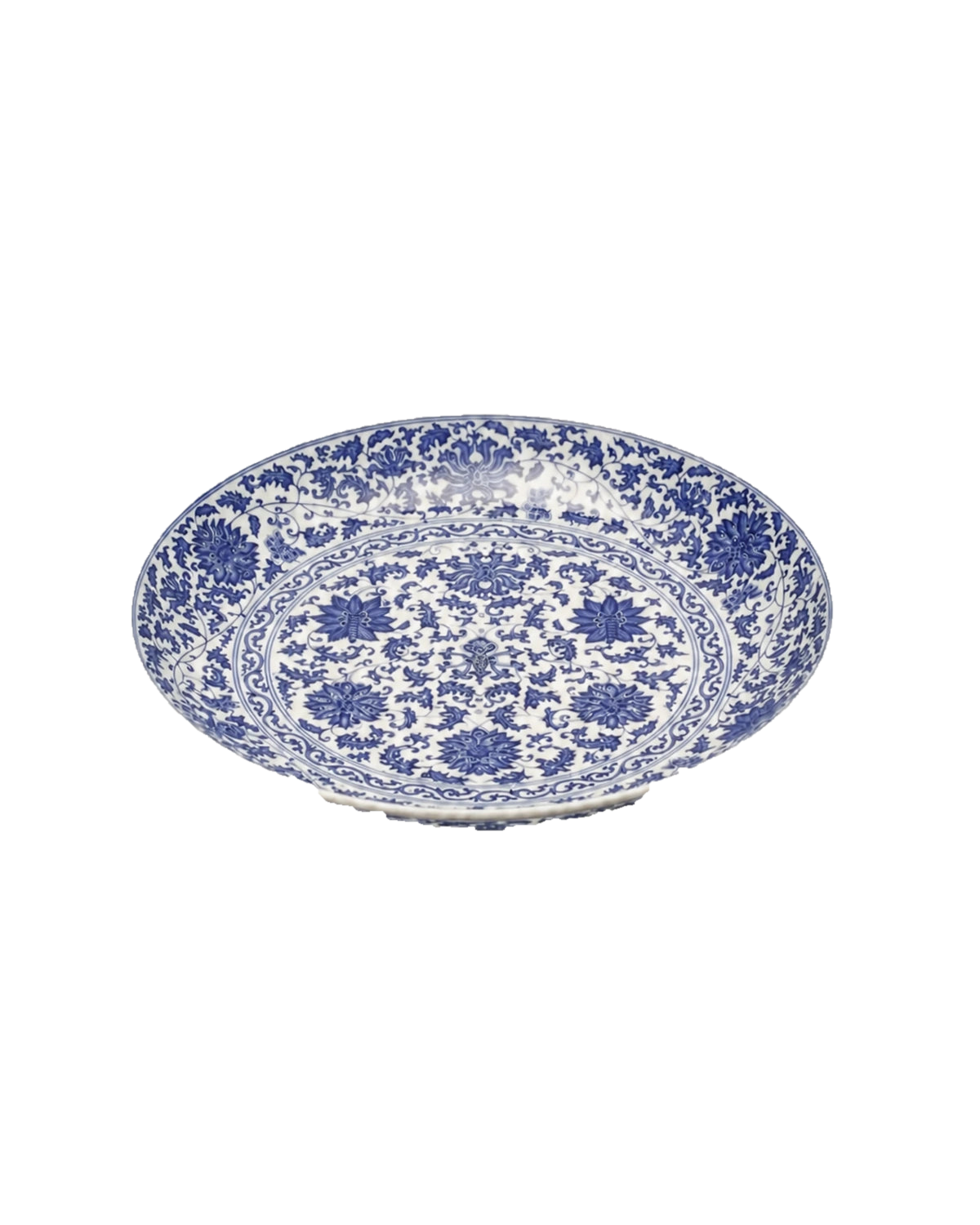 Three-quarter view of the Lotus Display Plate on a light ground