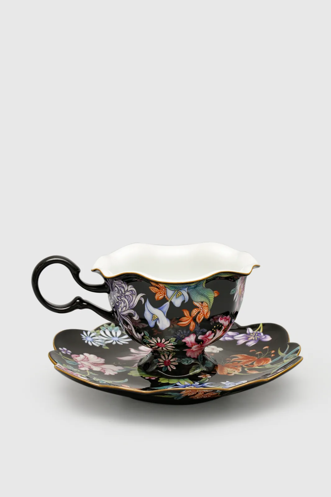 Second view of the Nocturnal Bloom porcelain cup and saucer