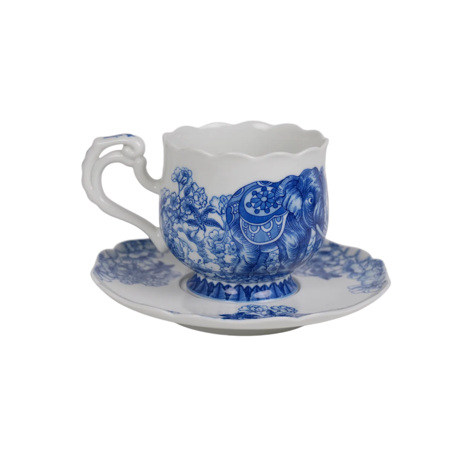 Side view of the Royal Elephant porcelain cup