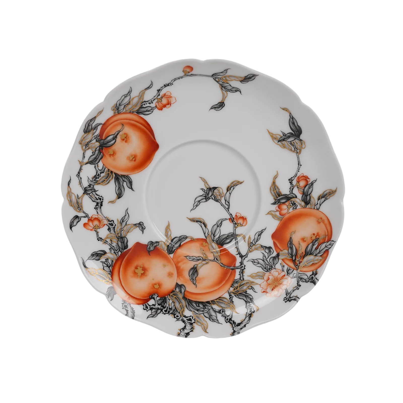 Reverse view of the Peach Reverie porcelain cup